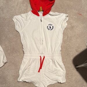 Polo by Ralph Lauren Kids Red Hooded White Bodysuit
